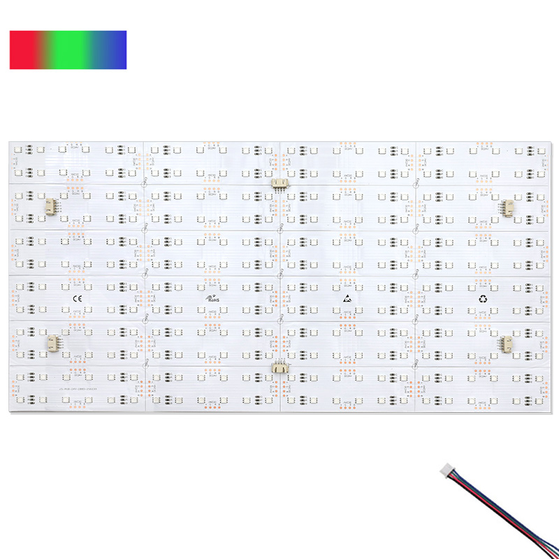 24V 5050 ořezávací ohýbatelný 3v1 RGB vícebarevný LED list 12 LED řezané 24X12
