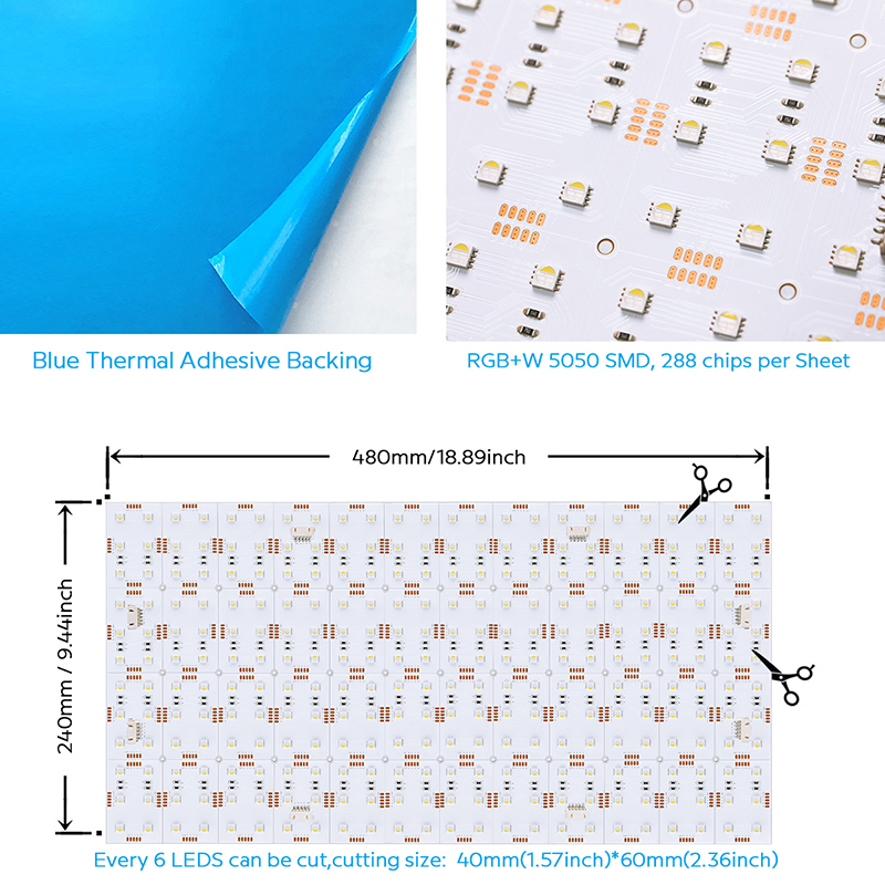 24V 70W High Power RGB+W Flex Backlight Panel LED Bed Sheets 24x12 24V 70W High Power RGB+W Flex Backlight Panel LED Bed Sheets 24x12