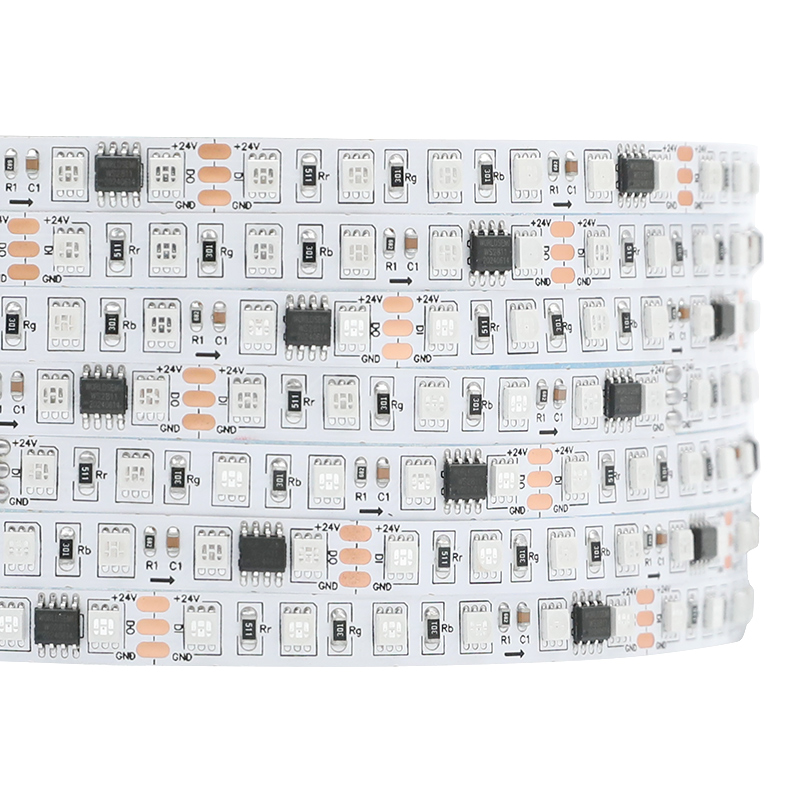24V 8mm WS2811 Dream Color Flexibilní RGB LED pásek 96LED na metr