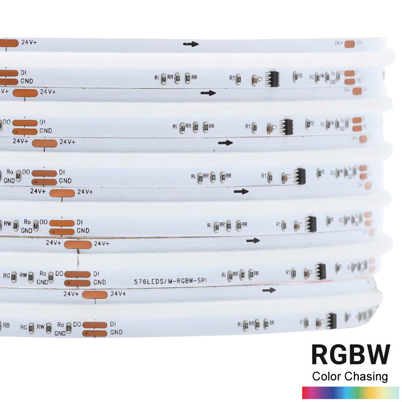 24V FCOB SPI RGBW IC LED páskové světlo WS2814 Adresovatelný 576 LED / m 24V FCOB SPI RGBW IC LED páskové světlo WS2814 Adresovatelný 576 LED / m