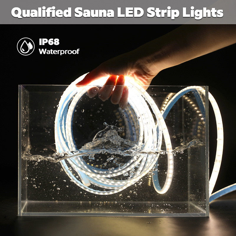 24V Heat Tolerant Sauna IP68 LED Strip Lights 32ft No Voltage Drop 24V Heat Tolerant Sauna IP68 LED Strip Lights 32ft No Voltage Drop