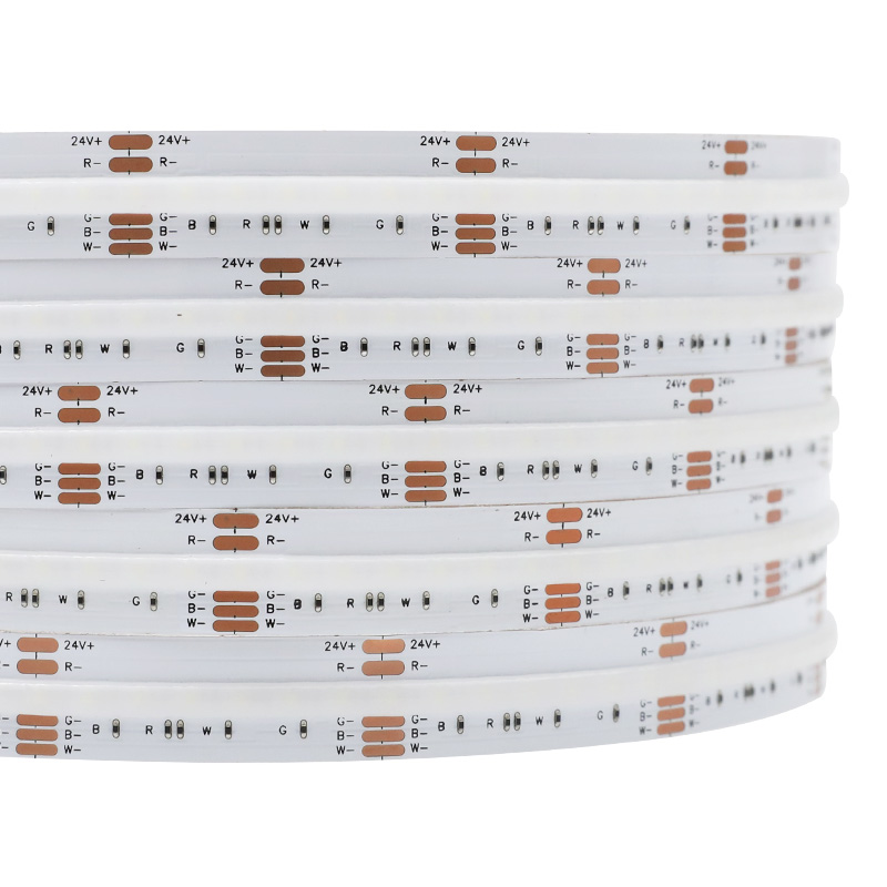 24V RGBW COB LED pásek s vysokou hustotou s tenčí krycí vrstvou 840 LED / m 24V RGBW COB LED pásek s vysokou hustotou s tenčí krycí vrstvou 840 LED / m