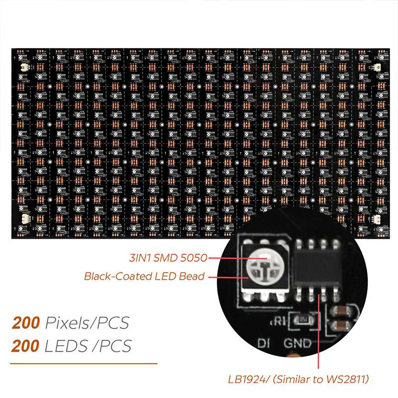 24V individuálně ovladatelná WS2811 RGB Smart LED s plochým panelem s černým panelem 24V individuálně ovladatelná WS2811 RGB Smart LED s plochým panelem s černým panelem
