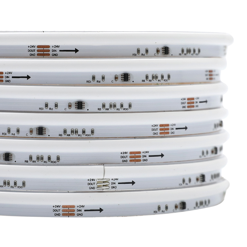 24V UCS1903 COB čip na desce s adresovatelným bočním vyzařováním RGB LED pásku 24V UCS1903 COB čip na desce s adresovatelným bočním vyzařováním RGB LED pásku