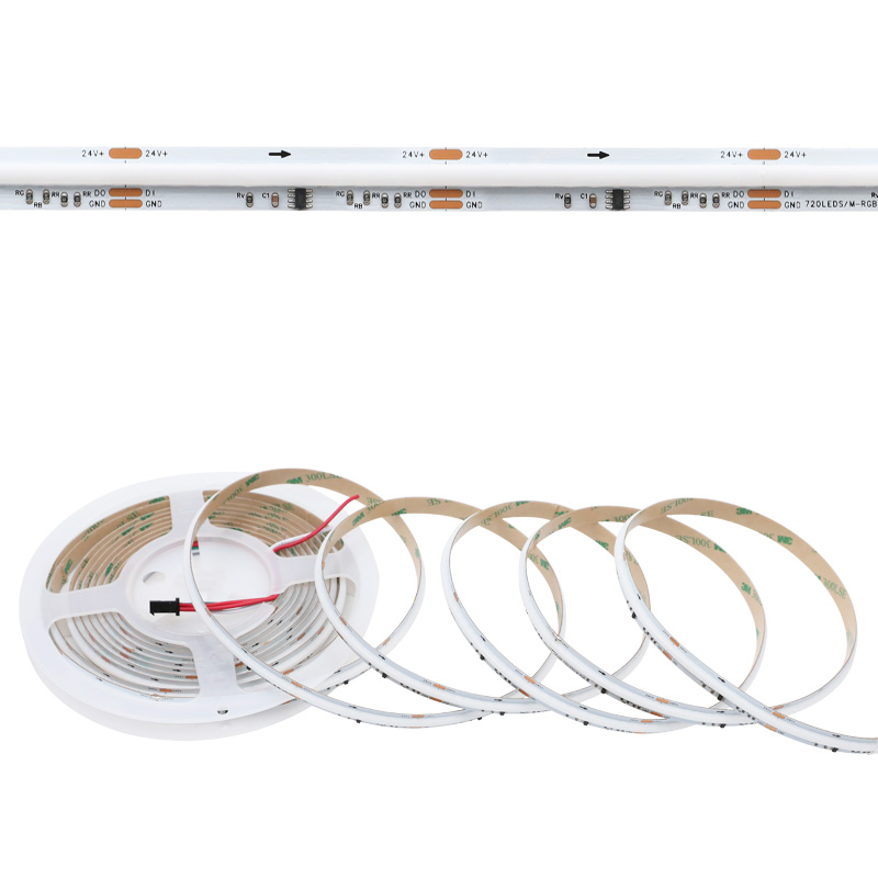 24V WS2811 FCOB čip na desce RGB LED pásek adresovatelná páska 10 mm šířka 24V WS2811 FCOB čip na desce RGB LED pásek adresovatelná páska 10 mm šířka