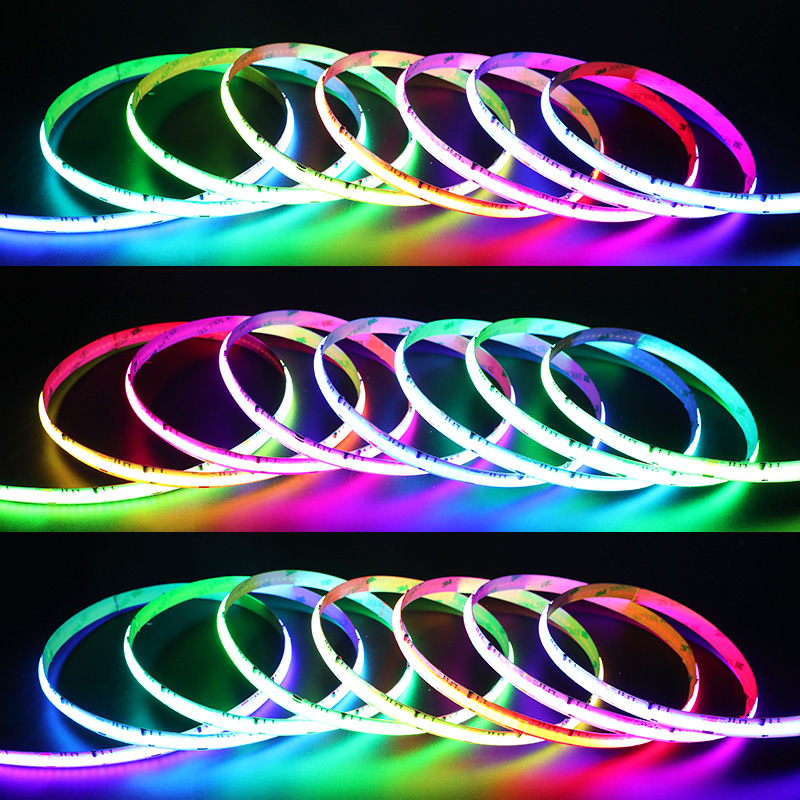 24V WS2811 FCOB čip na desce RGB LED pásek adresovatelná páska 10 mm šířka 24V WS2811 FCOB čip na desce RGB LED pásek adresovatelná páska 10 mm šířka