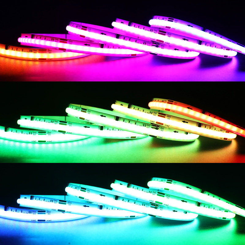 24V WS2811 Pixel digitální vícebarevný RGB COB LED světelný pásek o šířce 8 mm 24V WS2811 Pixel digitální vícebarevný RGB COB LED světelný pásek o šířce 8 mm