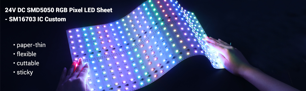 24V DC SMD5050 SM16703 RGB Pixel LED Sheet | SuperLightingLED