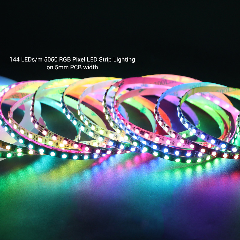 24V WS2811 FW1903PE Pixel Super Bright Compact RGB LED Strip 5mm Width 24V WS2811 FW1903PE Pixel Super Bright Compact RGB LED Strip 5mm Width
