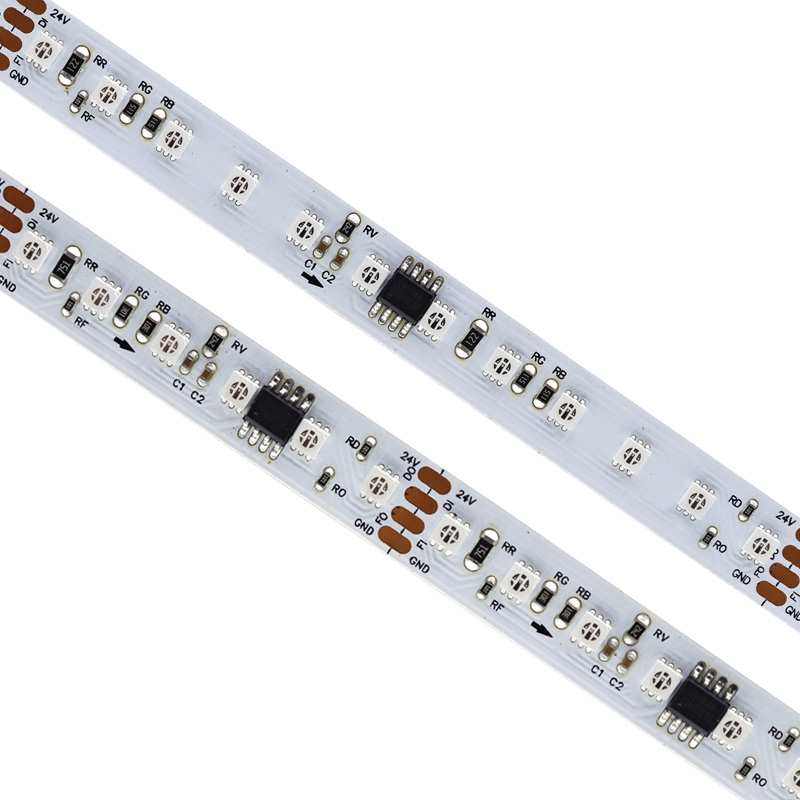 24VDC TM1934 2835 Jasný adresovatelný RGB LED pixelový pásek 10mm