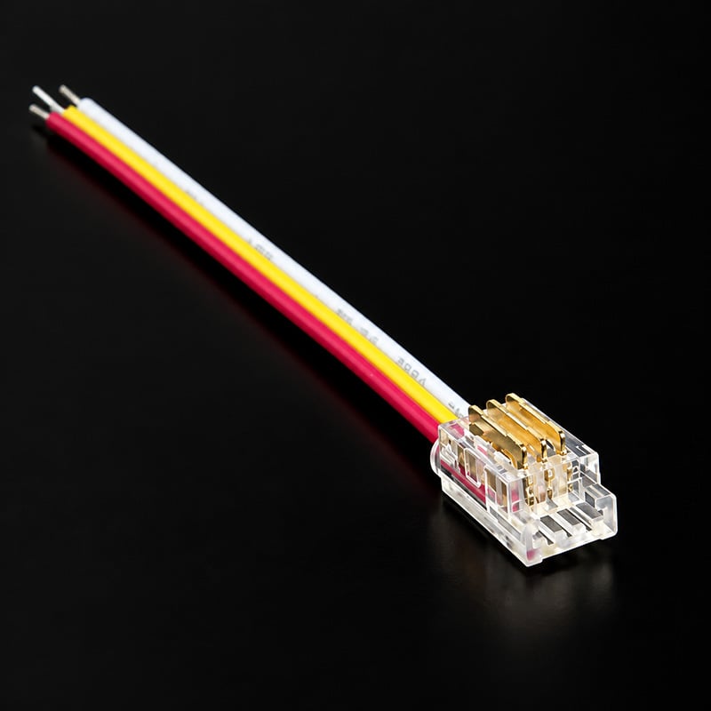 3-Pin 5mm Solderless Crimping SMD LED Strip Power Cable Connector
