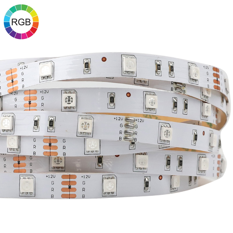 IP20 RGB LED Strip - 10mm 12V/24V Color Changing Lights - 30LEDs/m 3.28ft~16.4ft