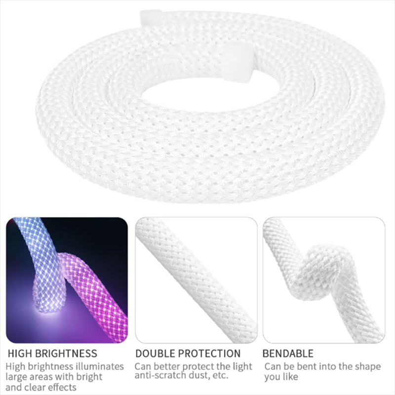 360 Degree Woven 5V WS2812b Digital RGB LED Neon Rope Light Kit 16ft D20 360 Degree Woven 5V WS2812b Digital RGB LED Neon Rope Light Kit 16ft D20