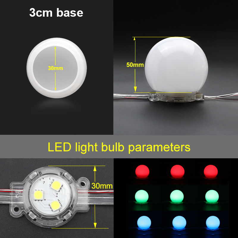 3cm Base Small Solid Color Exterior LED Globe Ball String Lights 40 Counts 3cm Base Small Solid Color Exterior LED Globe Ball String Lights 40 Counts