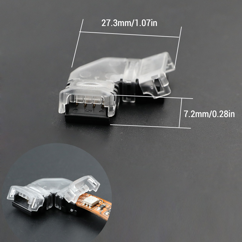 4-Pin 10mm L-shaped 90 Degree Corner Solderless PCB to PCB Buckle Connector For 5050 RGB LED light strips 4-Pin 10mm L-shaped 90 Degree Corner Solderless PCB to PCB Buckle Connector For 5050 RGB LED light strips