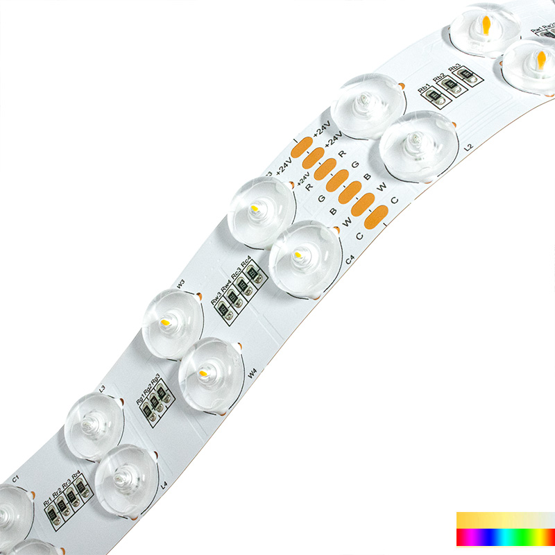 40mm Super Wide RGBWC Optical Lens LED Diffused Strip Light (24V)