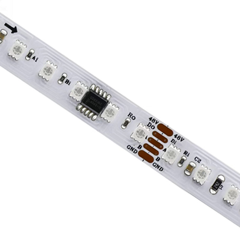 48 Volts Long DMX-Driven 2835RGB Pixel Mappable LED Tape Dynamic Atmospheric Lights