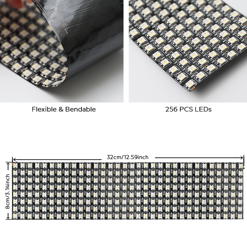 5V 51W 8x32 SK6812 RGBW Display Screen Programmable LED Matrix Panel 5V 51W 8x32 SK6812 RGBW Display Screen Programmable LED Matrix Panel