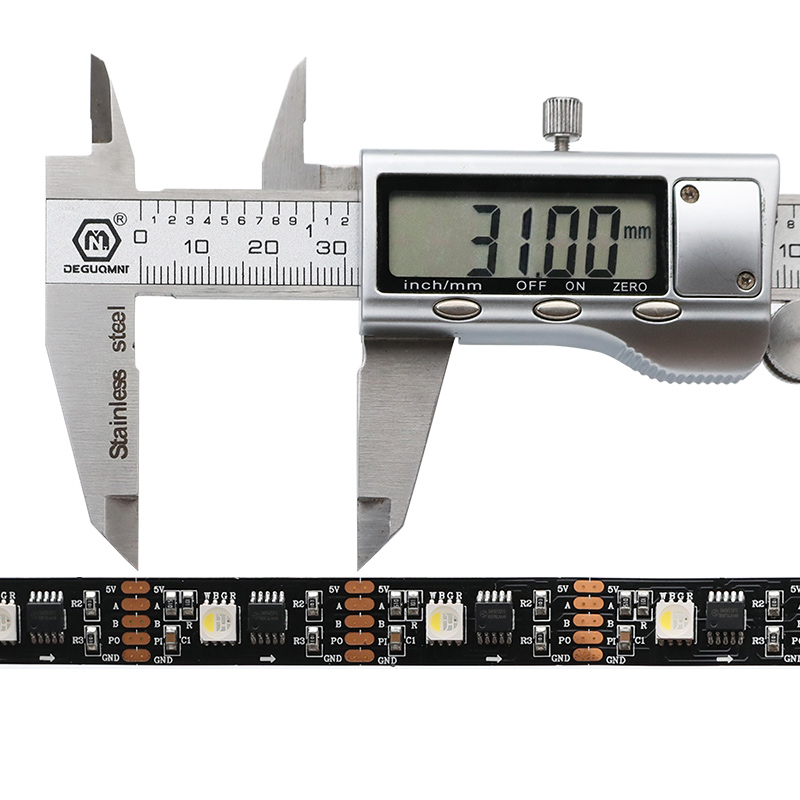 5 V einzeln adressierbares RGBW DMX-gesteuertes LED-Band, Haltepunkt, Wiederaufnahme, schwarze Leiterplatte 5 V einzeln adressierbares RGBW DMX-gesteuertes LED-Band, Haltepunkt, Wiederaufnahme, schwarze Leiterplatte