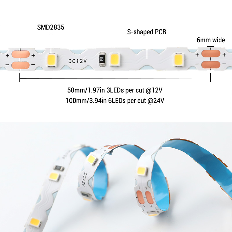5mm Ultra Slim 2835 Serpentine LED Strip For Track Lighting 5mm Ultra Slim 2835 Serpentine LED Strip For Track Lighting