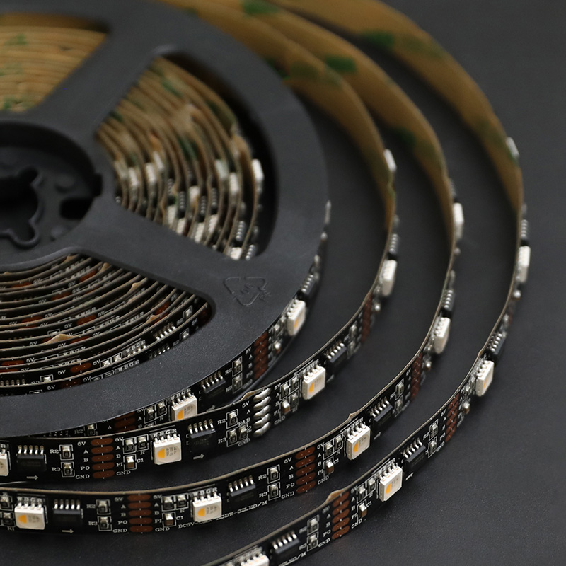 5V Individually Addressable RGBW DMX Controlled LED Tape Breakpoint Resume Black PCB 5V Individually Addressable RGBW DMX Controlled LED Tape Breakpoint Resume Black PCB