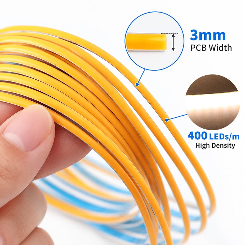 5V LED Micro Cuttable 3mm Cob Strip Light 400-Chips/m 5V LED Micro Cuttable 3mm Cob Strip Light 400-Chips/m