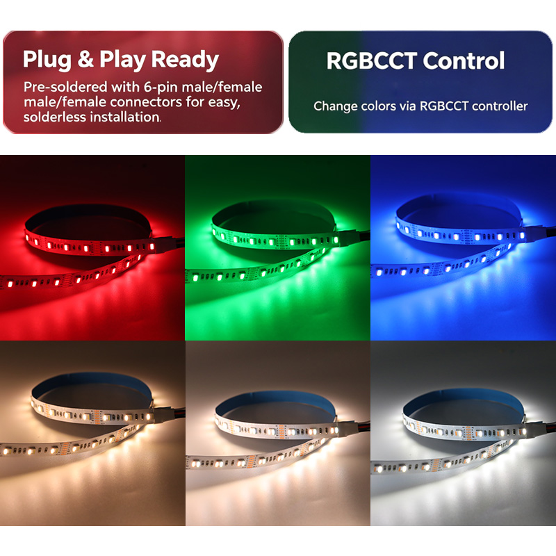 6-Pin RGBCCT LED Strip Color Display