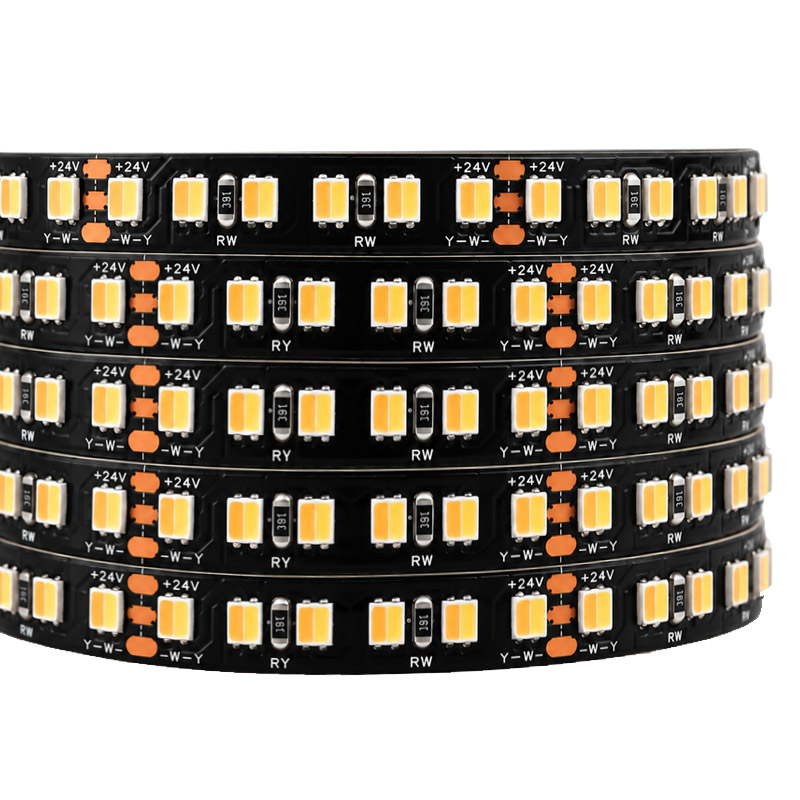 65FT Ultra Long Run CRI97 CCT Dual White LED Strip Black Backlighting
