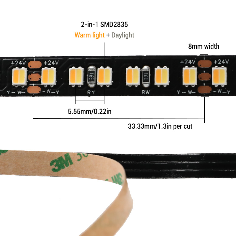 65FT Ultra Long Run CRI97 CCT Dual White LED Strip Black Backlighting 65FT Ultra Long Run CRI97 CCT Dual White LED Strip Black Backlighting