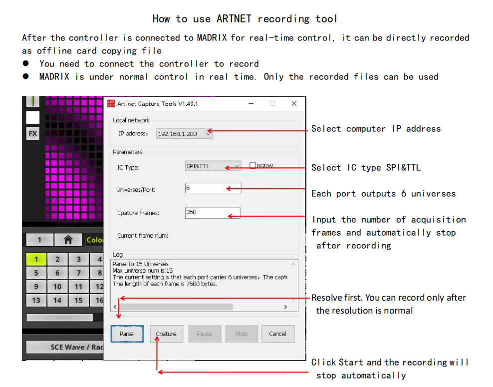 8 Channel Online and SD Card Offline Artnet DMX Controller for LED Lights