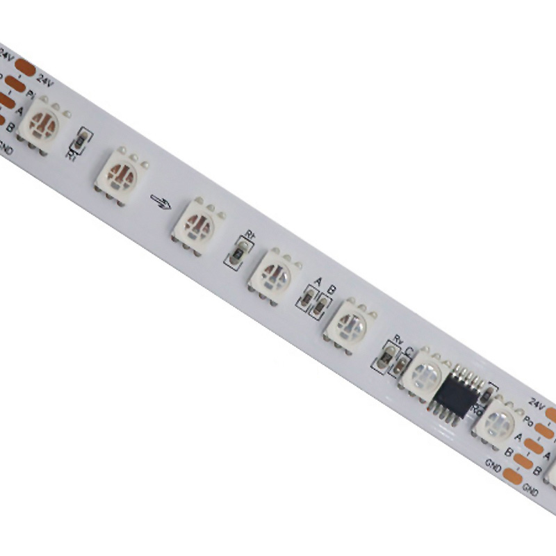 24 Volts 84 Light/m Higher Density 5050 RGB Led DMX Enabled Lighting Tape