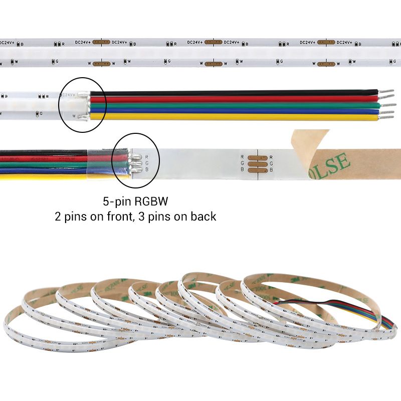 Small 8mm RGBW Cob Under Cabinet Lighting 24V LED Color Changing Closet Light Strip Small 8mm RGBW Cob Under Cabinet Lighting 24V LED Color Changing Closet Light Strip