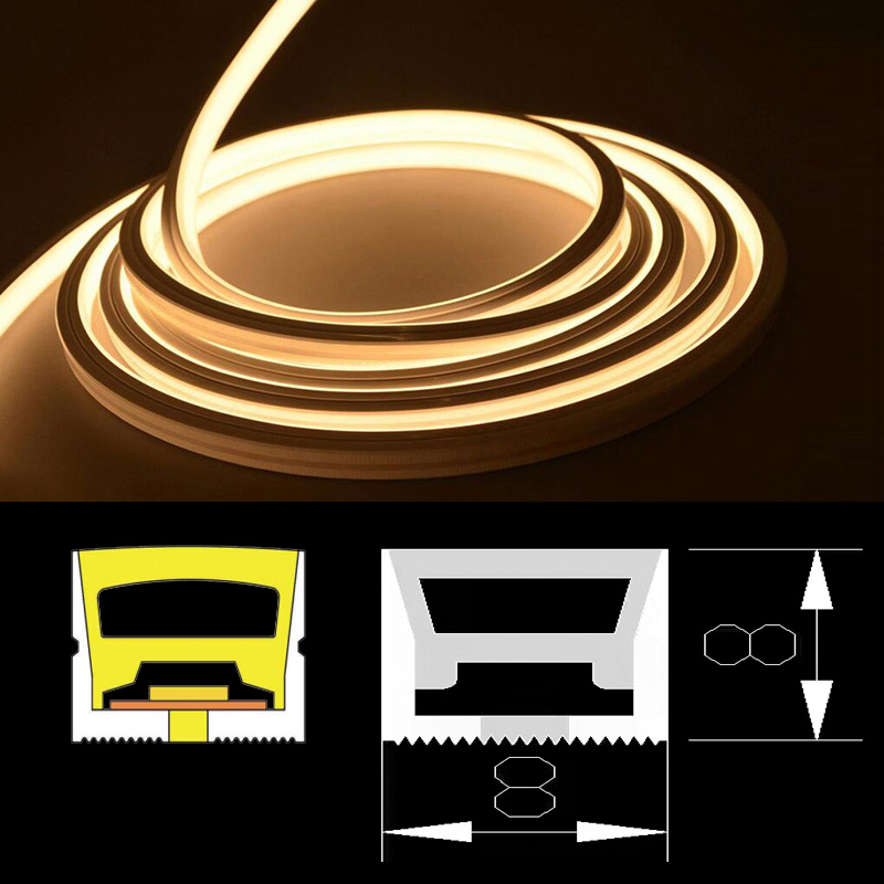 8x8mm Super Mini LED Neon Flex Diffuser Tube For 5mm PCB 8x8mm Super Mini LED Neon Flex Diffuser Tube For 5mm PCB