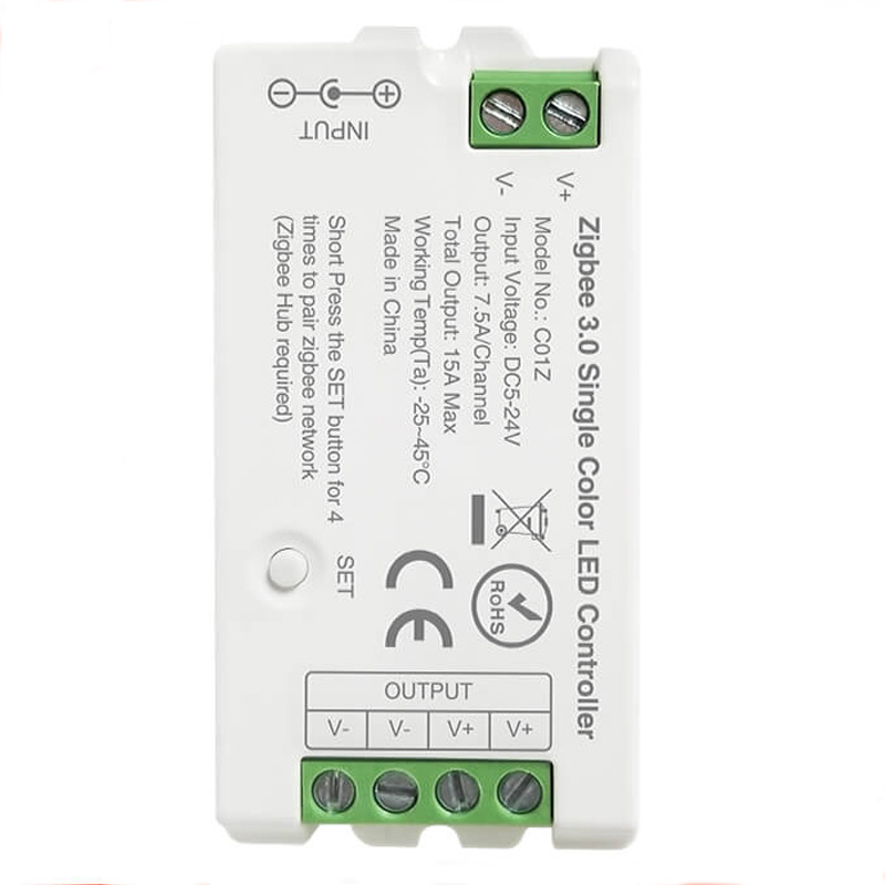 C01Z Jednobarevný stmívatelný Zigbee LED páskový ovladač C01Z Jednobarevný stmívatelný Zigbee LED páskový ovladač