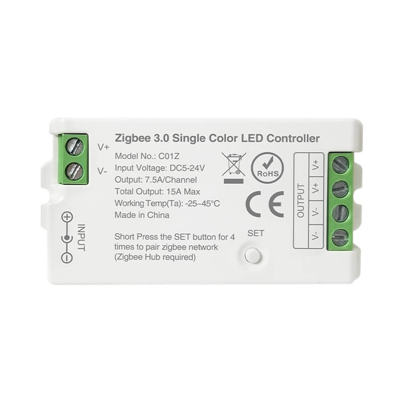 C01Z Jednobarevný stmívatelný Zigbee LED páskový ovladač C01Z Jednobarevný stmívatelný Zigbee LED páskový ovladač