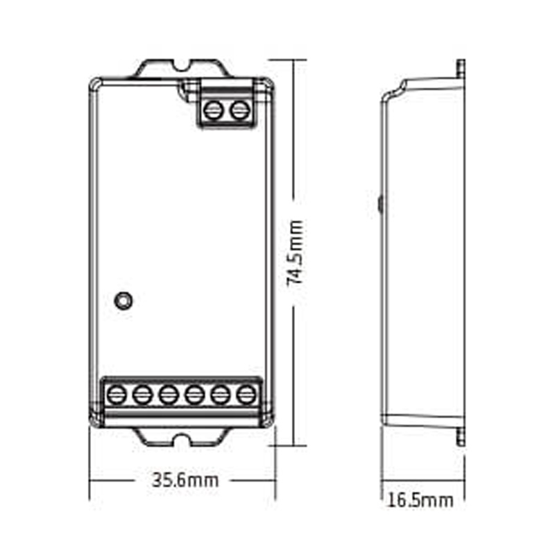 C04RF 5 až 24 V DC RF Dimmer LED páskový RGBW ovladač C04RF 5 až 24 V DC RF Dimmer LED páskový RGBW ovladač