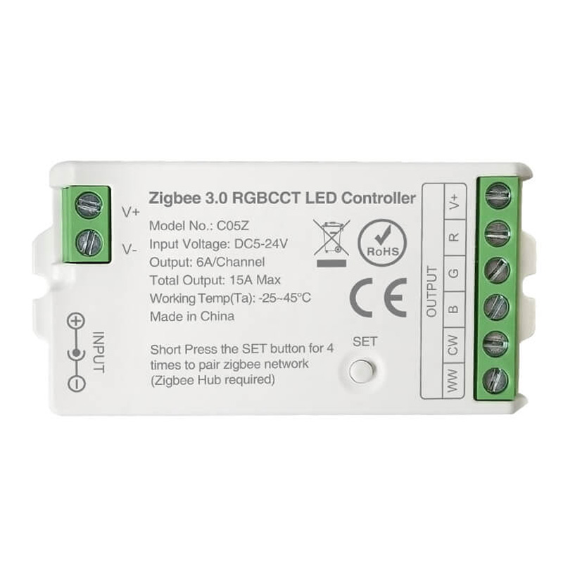 C05Z 5 to 24VDC LED Strips Dimmer RGB CCT Zigbee Controller C05Z 5 to 24VDC LED Strips Dimmer RGB CCT Zigbee Controller