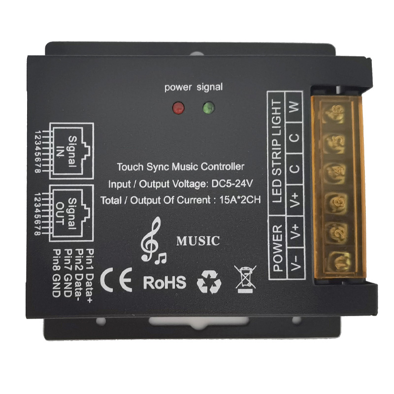 DC12/24V Max 24A 294W, Universal with RJ45 Interface SYNC With Touch Panel 2.4GHz wireless RF Double White touch controller For led lighting DC12/24V Max 24A 294W, Universal with RJ45 Interface SYNC With Touch Panel 2.4GHz wireless RF Double White touch controller For led lighting