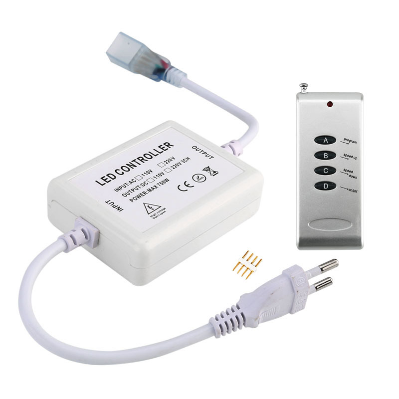 RF 4-Key RGB Controller 110V/220V - 1500W High-Voltage LED Strips