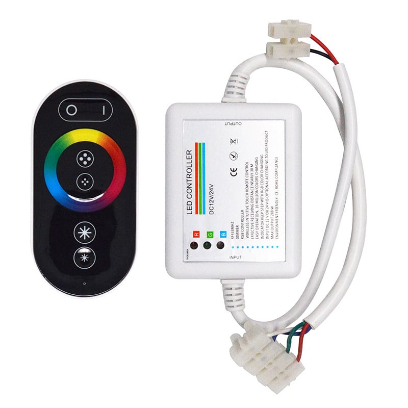 DC12-24V Max 12A 4A3CH, LED RGB Wireless RF Infrared Touch Remote Dynamic Color-Changing Modes Controller For RGB LED Light Strips DC12-24V Max 12A 4A3CH, LED RGB Wireless RF Infrared Touch Remote Dynamic Color-Changing Modes Controller For RGB LED Light Strips