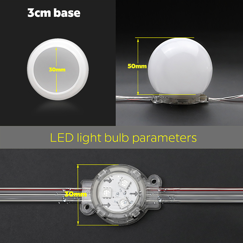 DC12V 3cm Basis WS2811 Outdoor Farbwechsel LED String Ball Fairy Lichter DC12V 3cm Basis WS2811 Outdoor Farbwechsel LED String Ball Fairy Lichter