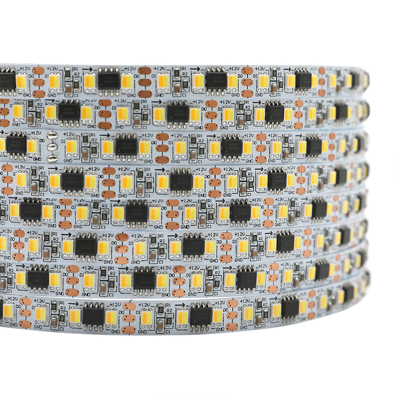 DC12V SM16703 SMD2835 Dynamisches CCT Einstellbares LED-Streifenlicht 120 LEDs / m