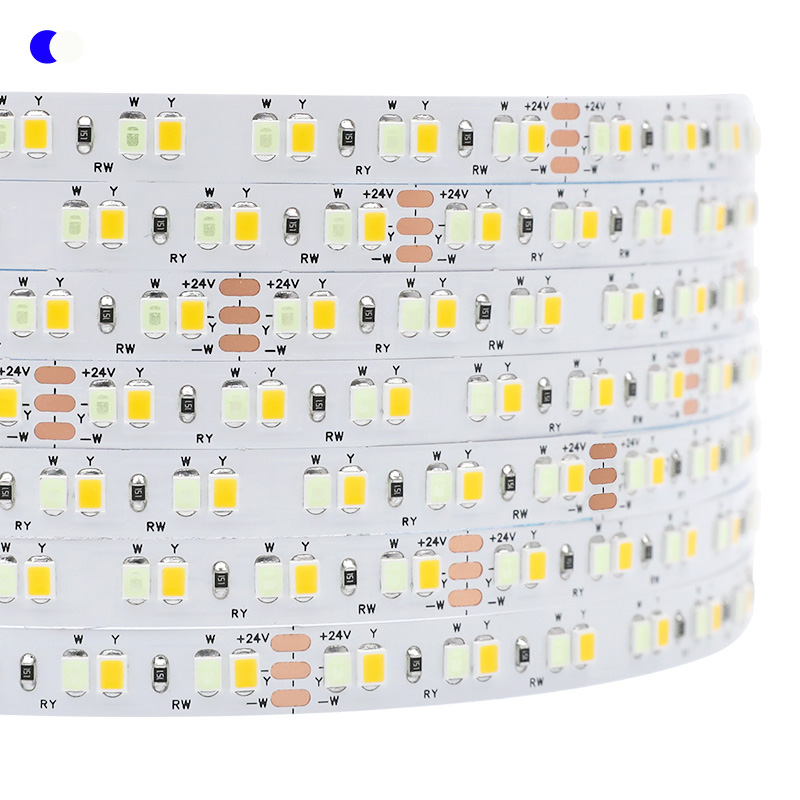 DC24V 2835 Zweifarbige blaue und weiße LED-Streifenlichter 840 LEDs