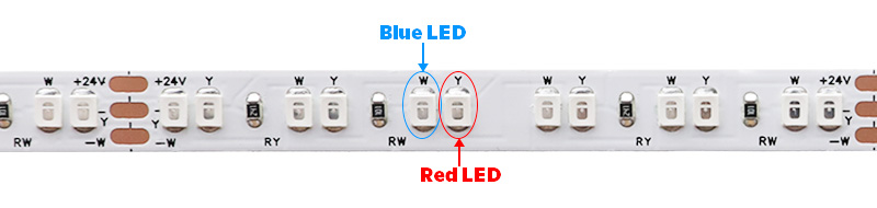 DC24V 2835 Two Color Red and Blue LED Strip Lights Details