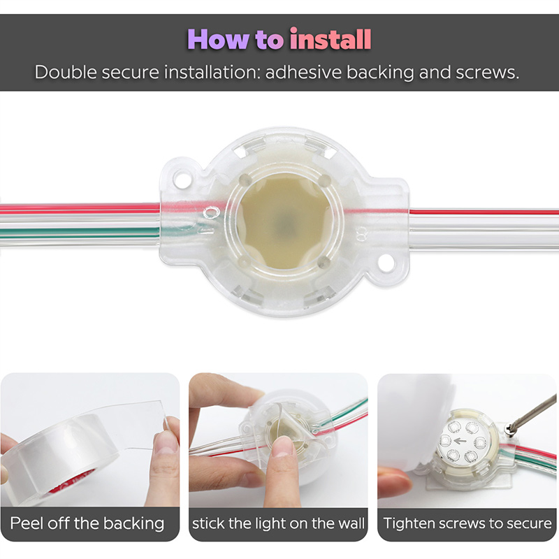 DC24V 5cm Basis Außen WS2811 Smart Farbe LED Kugel Lichterkette DC24V 5cm Basis Außen WS2811 Smart Farbe LED Kugel Lichterkette