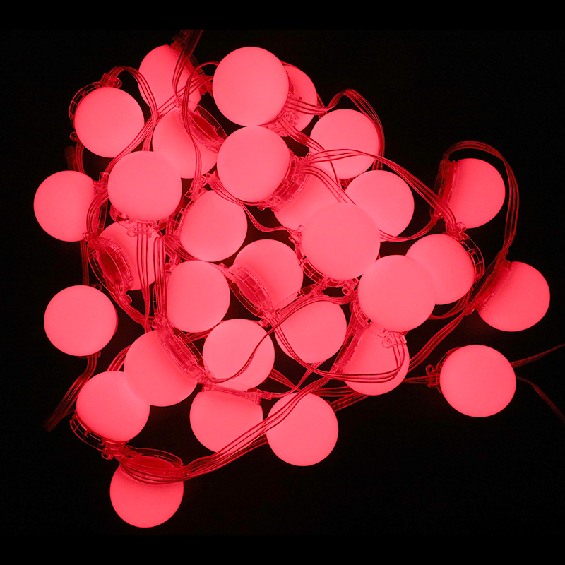 DC24V 5cm Base Single Color Rainproof LED String Light Sphere Shape DC24V 5cm Base Single Color Rainproof LED String Light Sphere Shape