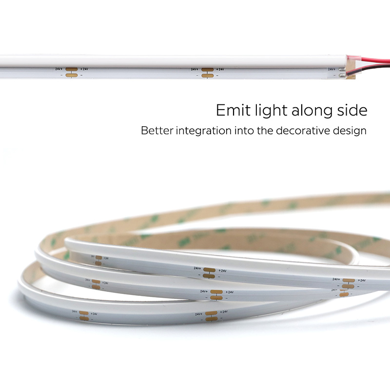 DC24V Flexible dimmbare weiße COB-LED-Streifen ohne Punkte und seitliche Beleuchtung DC24V Flexible dimmbare weiße COB-LED-Streifen ohne Punkte und seitliche Beleuchtung