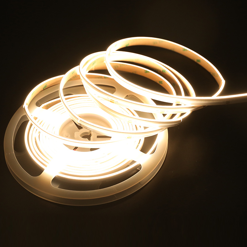 DC24V Flexible dimmbare weiße COB-LED-Streifen ohne Punkte und seitliche Beleuchtung DC24V Flexible dimmbare weiße COB-LED-Streifen ohne Punkte und seitliche Beleuchtung