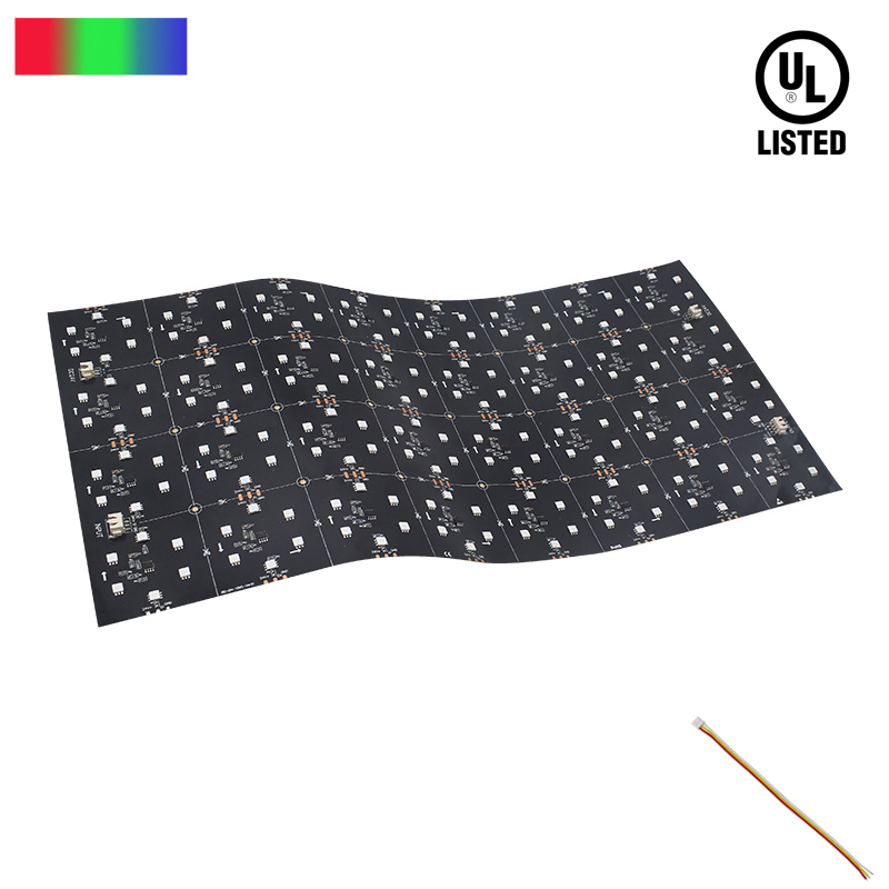 DC24V Ultrahelles SM16703 RGB adressierbares Flex-LED-Blatt, schwarze Leiterplatte