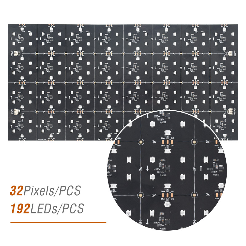 DC24V Ultrahelles SM16703 RGB adressierbares Flex-LED-Blatt, schwarze Leiterplatte DC24V Ultrahelles SM16703 RGB adressierbares Flex-LED-Blatt, schwarze Leiterplatte